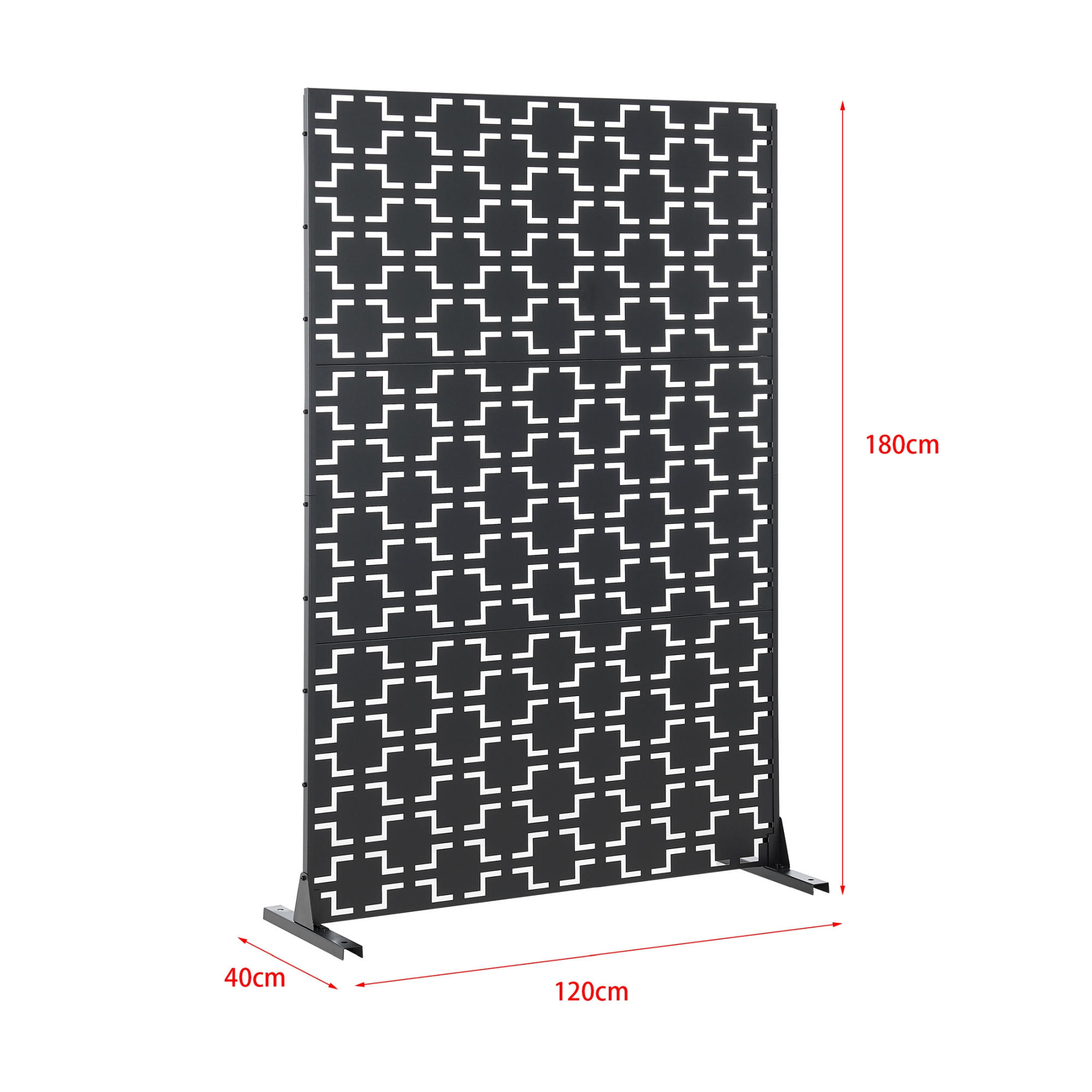 TRENNWAND Basciano - Schwarz, Metall (120/180/40cm) - casa.pro