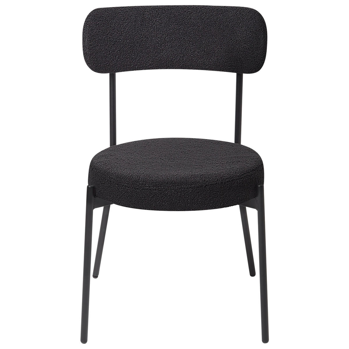 STUHL 2er-Set Bouclé Schwarz Allison - Schwarz, Textil (47/77/52cm) - Beliani