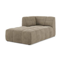 SOFAELEMENT Links Samt Stoff Beige - Beige/Schwarz, Holzwerkstoff/Kunststoff (101/77/175cm) - Makamii