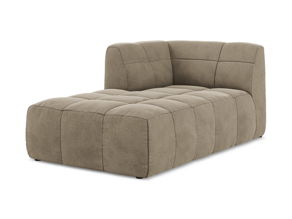 SOFAELEMENT Links Samt Stoff Beige - Beige/Schwarz, Holzwerkstoff/Kunststoff (101/77/175cm) - Makamii