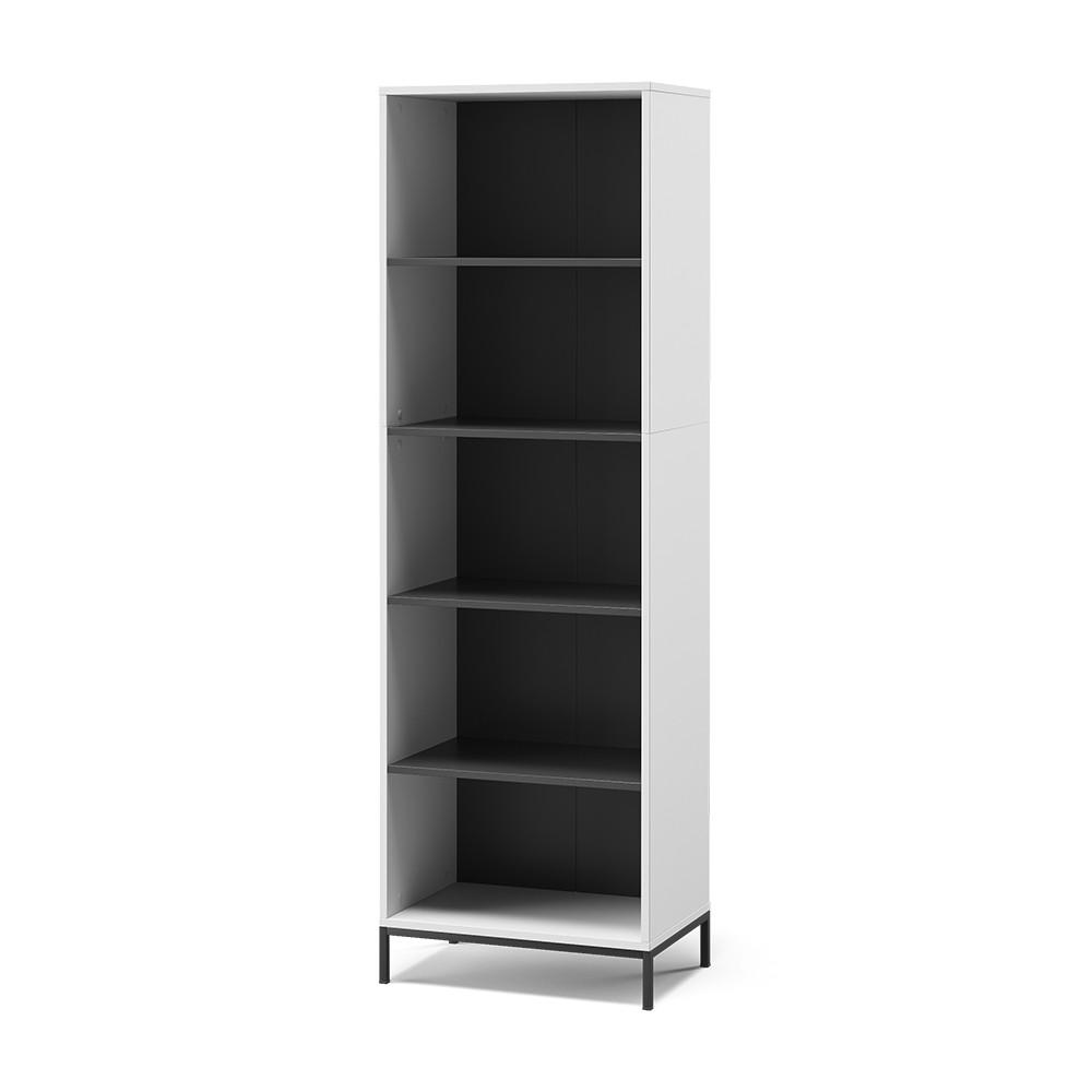 BÜCHERREGAL Eliza Weiß 60 x 180 cm mit 5 Fächern - Weiß, Holzwerkstoff (60/180/40cm) - Vicco