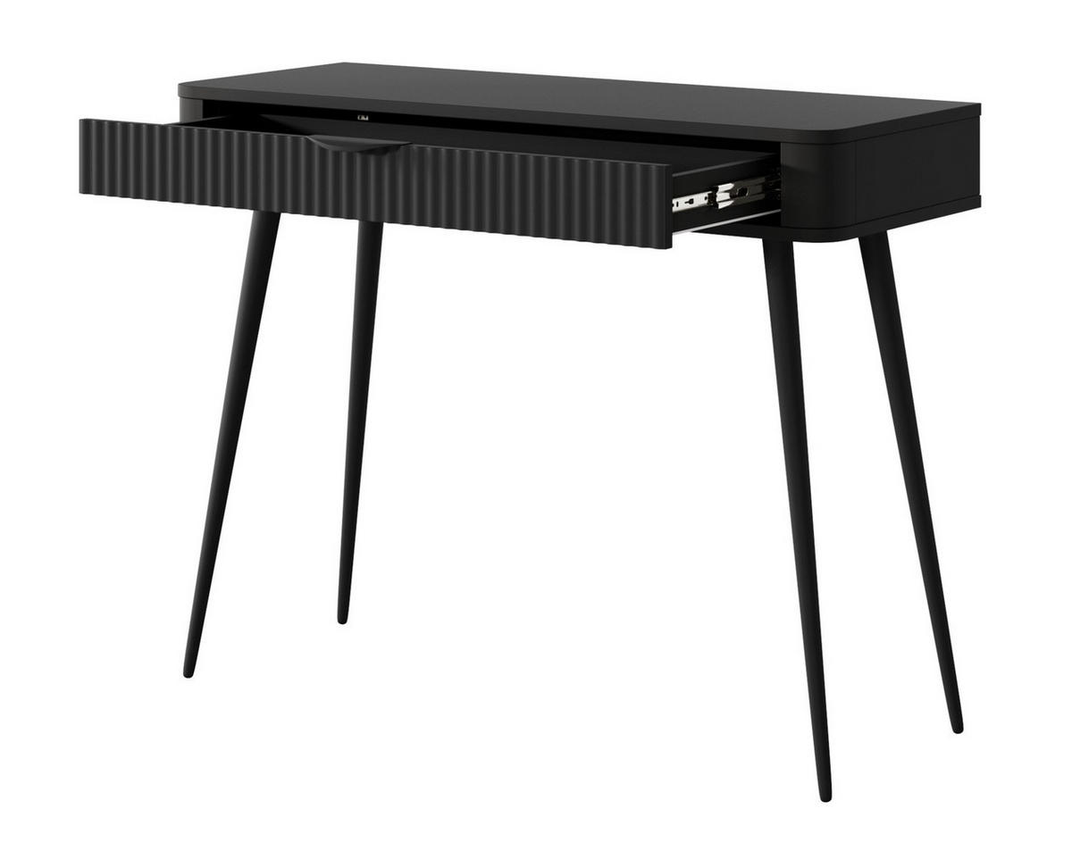 SCHMINKTISCH 100 cm Brando, Schublade, Schwarz - Schwarz, Holz/Metall (100/78/38cm) - Emporius