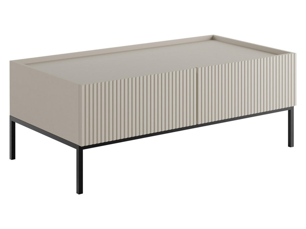 COUCHTISCH Como 2SZ - Kaschmir/Schwarz, Holzwerkstoff/Metall (62/120/45cm) - MIRJAN24