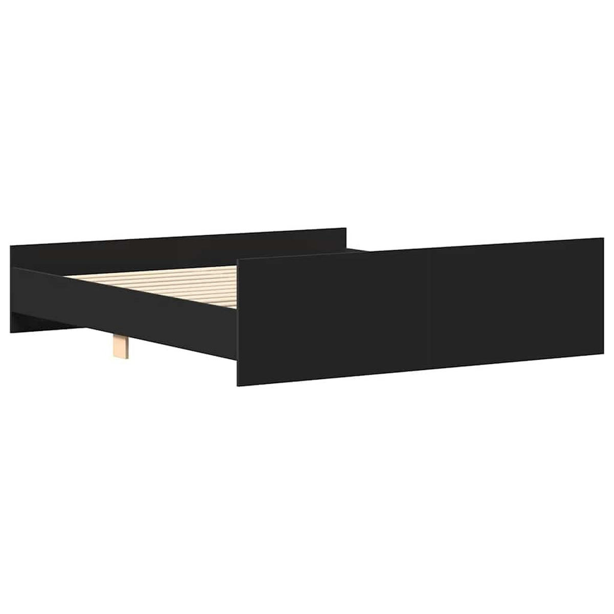 BETTGESTELL Mit Kopf- Und Fussteil Schwarz 200/200 Cm - Schwarz, Holzwerkstoff (200/200cm) - vidaXL
