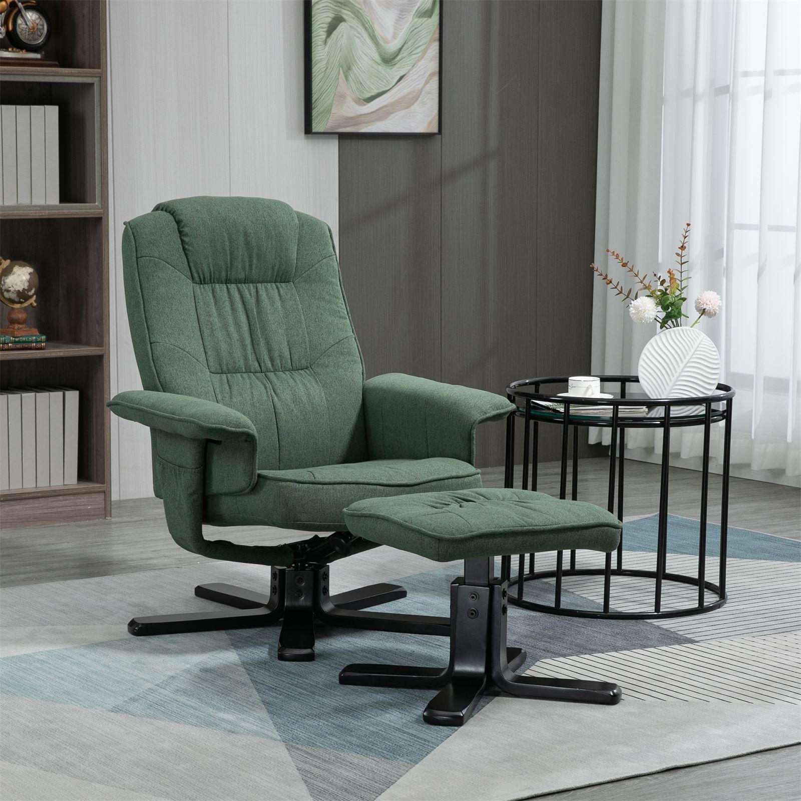 RELAXSESSELSET CHARLY - Dunkelgrün, Textil (76/87/61cm) - IDIMEX