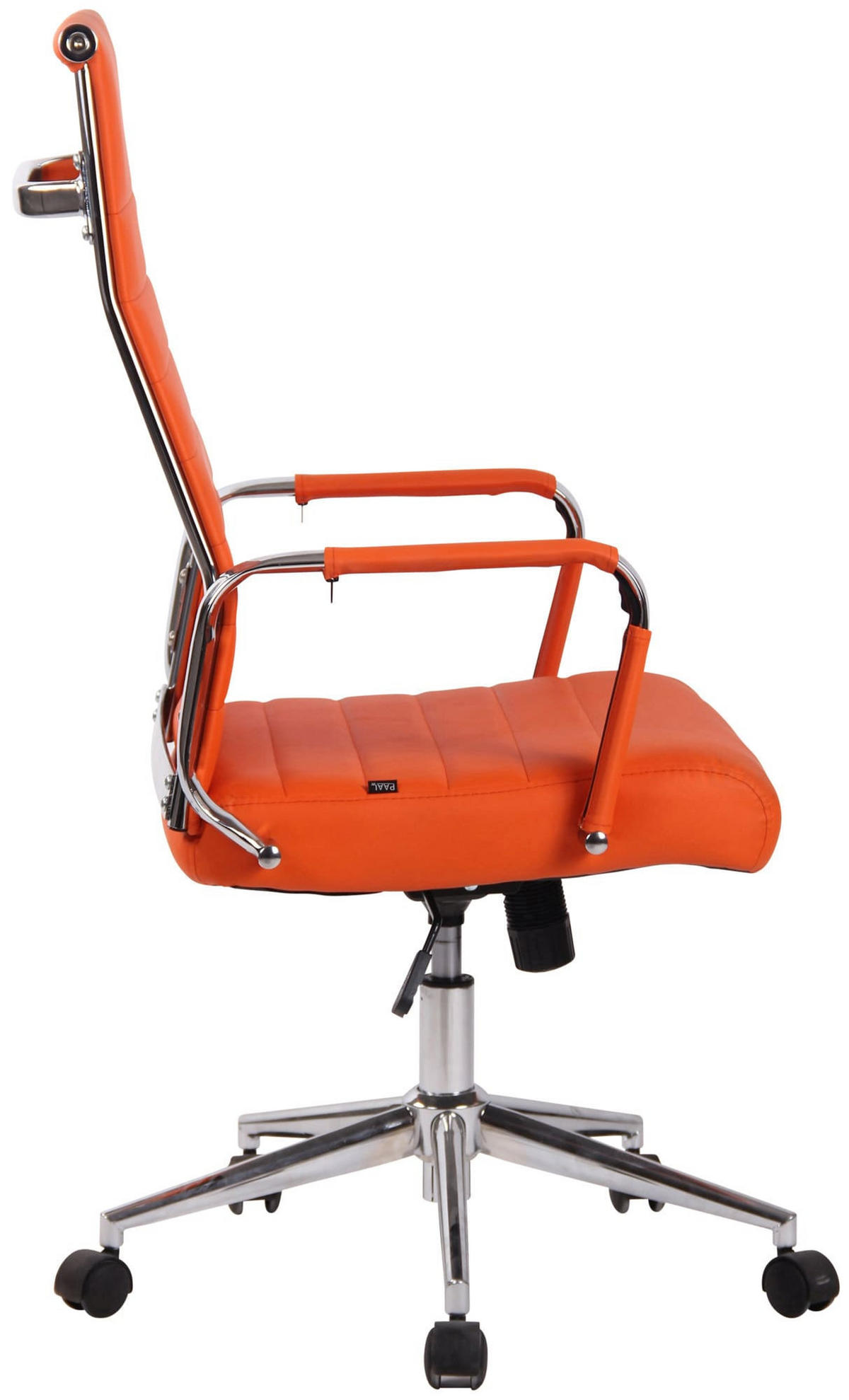 DREHSTUHL Lederlook orange - Chromfarben/Orange, Textil/Metall (58/105/66cm) - CLP