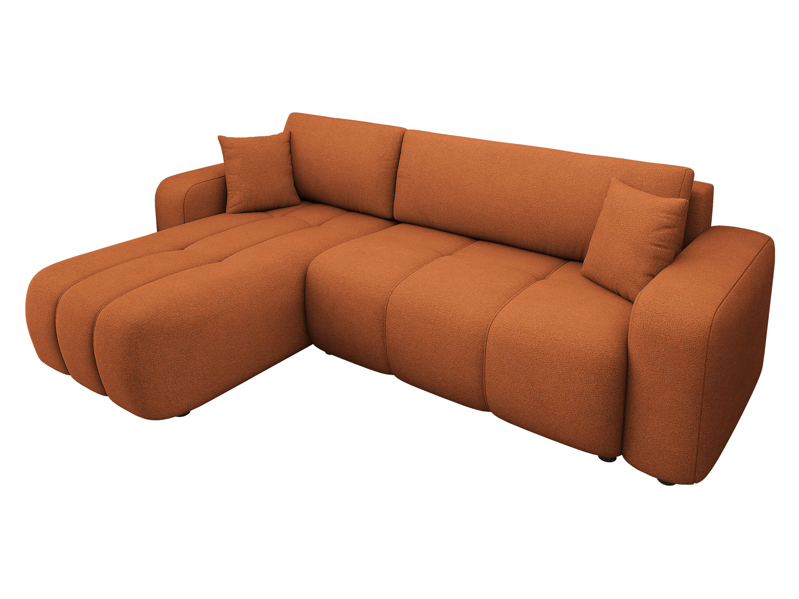 ECKSOFA Furyn - Schwarz/Orange, Holz/Kunststoff (244/145cm) - MIRJAN24