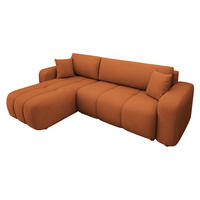 ECKSOFA Furyn - Schwarz/Orange, Holz/Kunststoff (244/145cm) - MIRJAN24