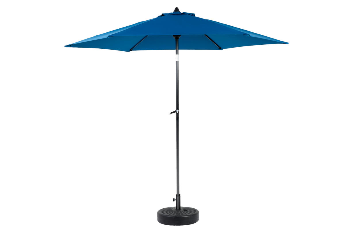 DOPPEL-SONNENSCHIRM aus Polyester 264x264x250 cm in Dunkelblau mit Kurbel & Neigefunktion - Dunkelblau, Metall (264/264cm) - Modfu