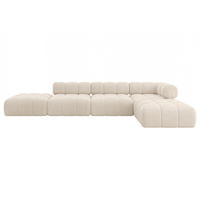 ECKSOFA modulares Sofa Kerru-L2 - 380x190x70 cm Beige Cord - Beige, Holzwerkstoff/Textil (380/190cm) - ALTDECOR