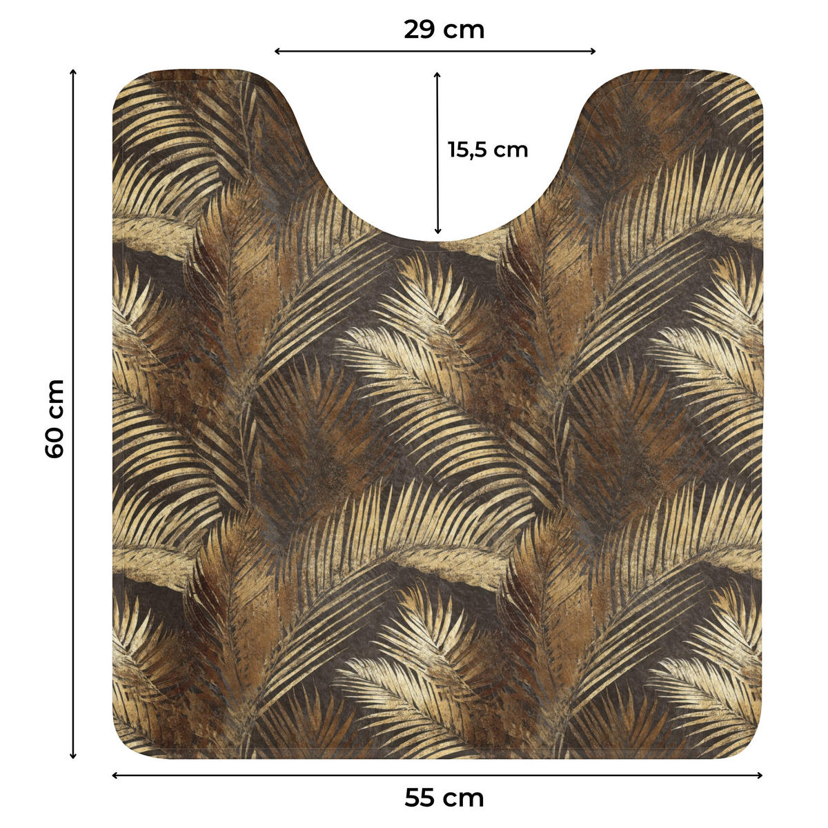 WC PŘEDLOŽKA Tropical - Listy - zlaté 55x60 cm - zlatá, textil/plast (55/1cm) - OnlyWow