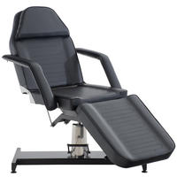 KOSMETIKLIEGE Regen Hydraulisch 64x185x125cm Kunstleder Schwarz Massageliege - Schwarz, Kunststoff (64/125/185cm) - DELUKE