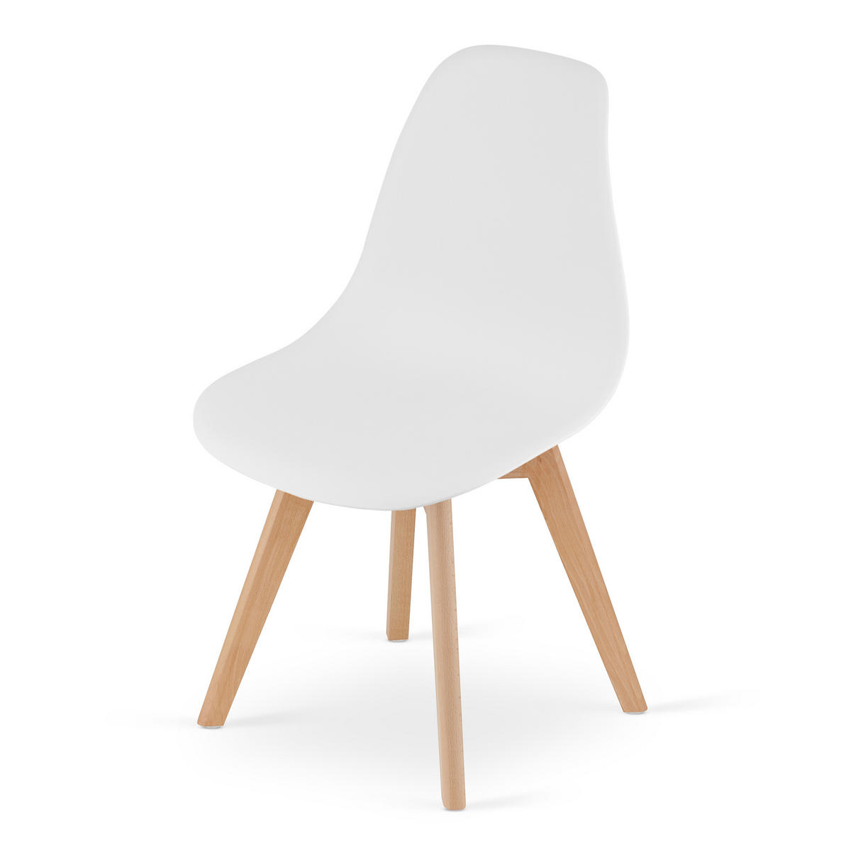 ESSZIMMERSTUHL Konrad (4er-Set) - Buchefarben/Weiß, Holz/Kunststoff (46/80/55cm) - Home Collective