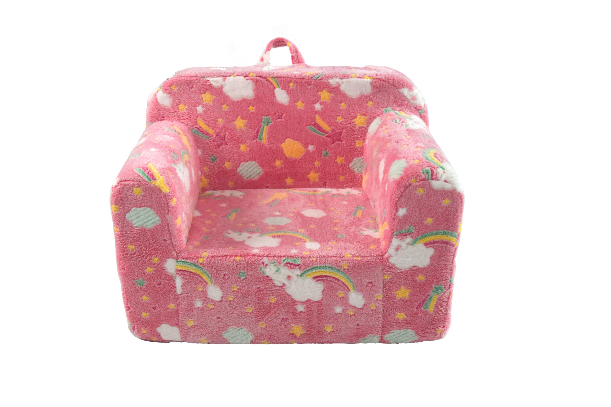 KINDERSOFA Stoff mit Schaumfüllung abnehmbarer Bezug, leuchtendem Muster 49/64/49 cm Rosa - Rosa, Textil (64/49/49cm) - Redom