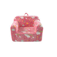 KINDERSOFA Stoff mit Schaumfüllung abnehmbarer Bezug, leuchtendem Muster 49/64/49 cm Rosa - Rosa, Textil (64/49/49cm) - Redom