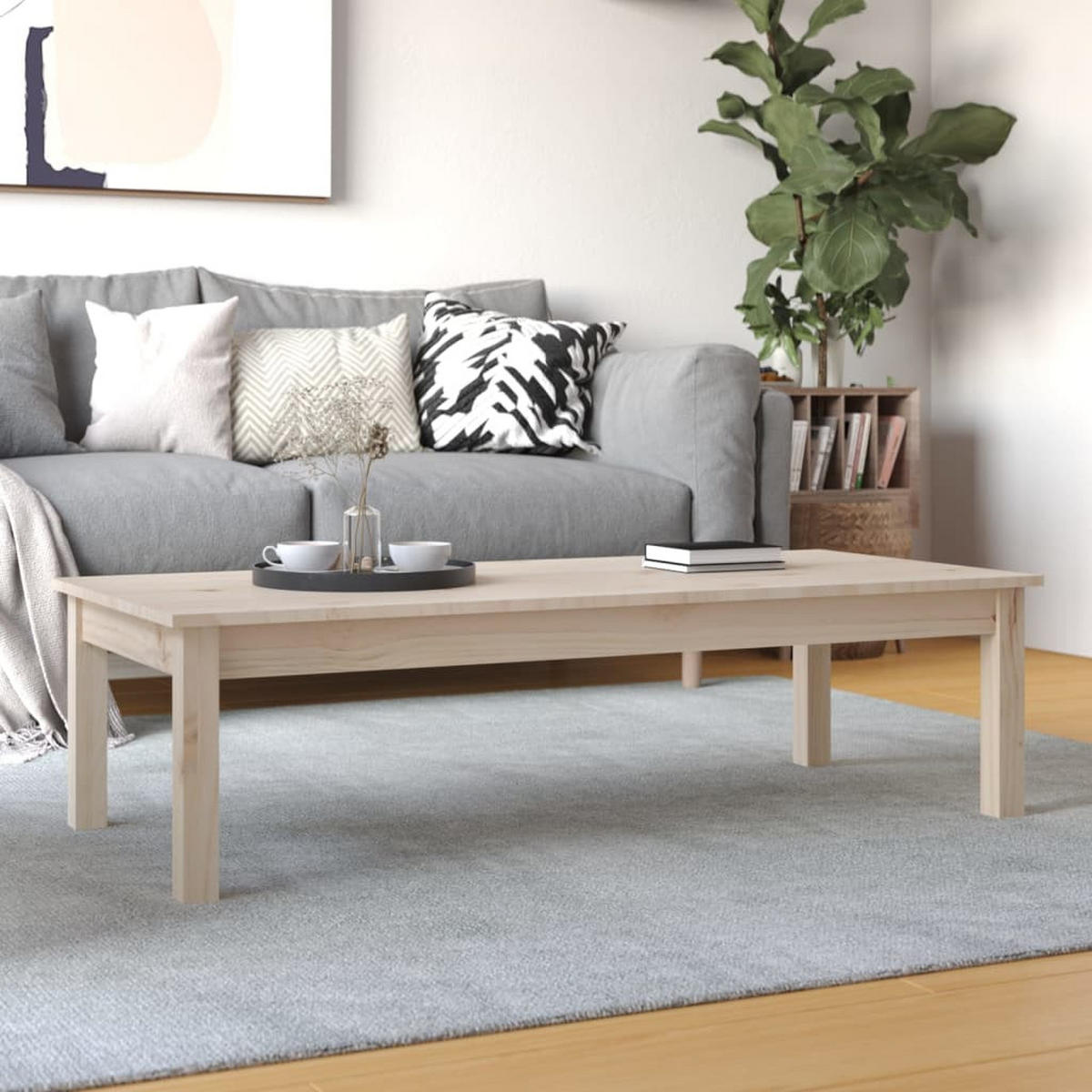 COUCHTISCH 110x50x30 cm Massivholz Kiefer - Hellbraun, Holz (110/50/30cm) - furnicato