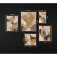 GEMÄLDE Blitz der Inspiration Schattenfugenrahmen Grau 5-teilig - Grau, Holz (100/80cm) - YS-art gallery