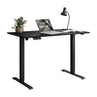 SCHREIBTISCH SPACE höhenverstellbar mit Metallbeinen schwarz/schwarz - Schwarz, Holzwerkstoff (60/110/69.5cm) - Lookway