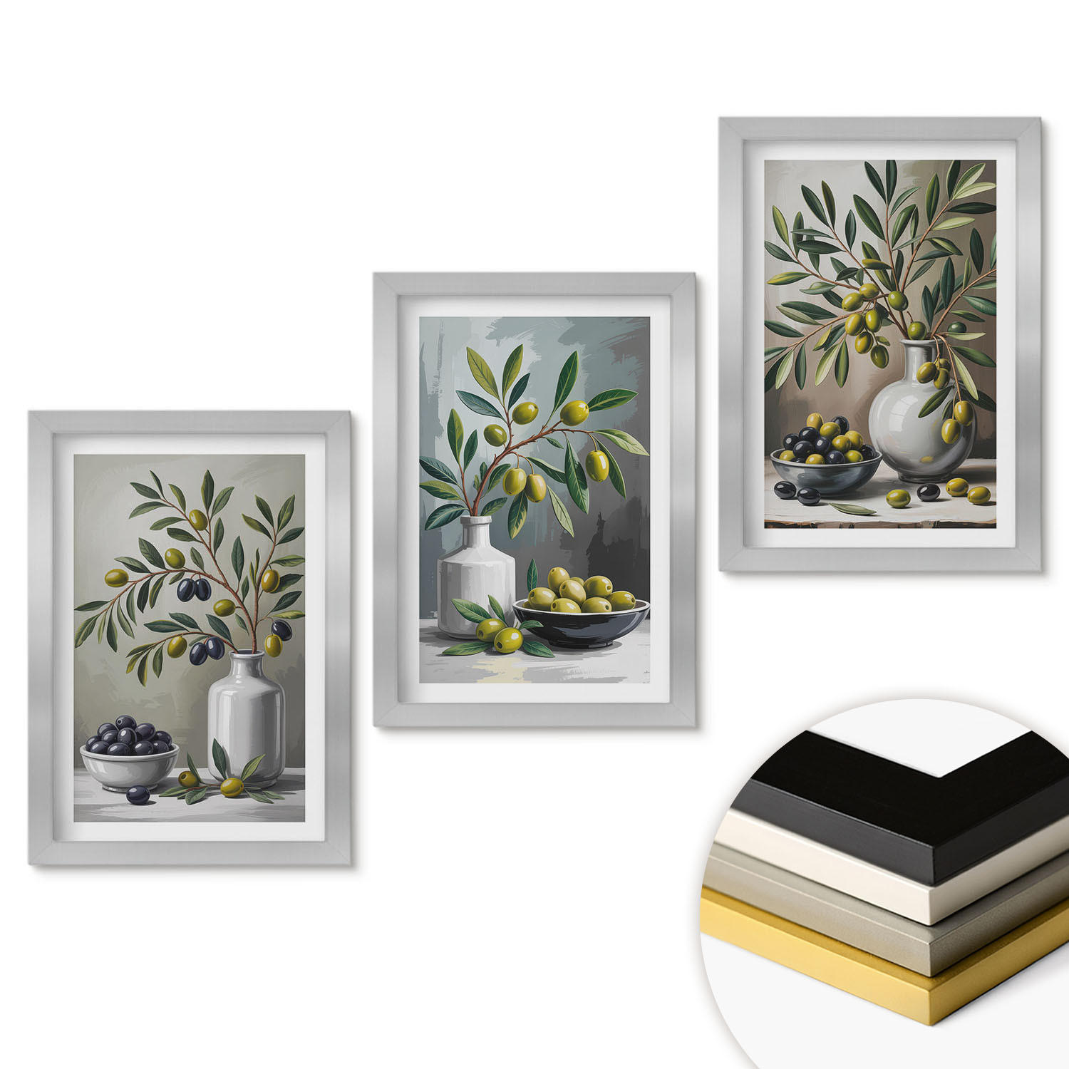 ArtPrintCave Wandbilder Silber 20x30 cm