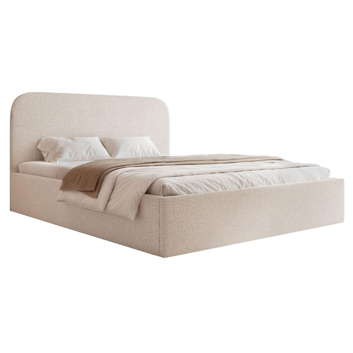 POLSTERBETT Sonvivo Cremefarben Bouclé 140x200 cm - Creme, Kunststoff/Textil (140/200cm) - Selsey