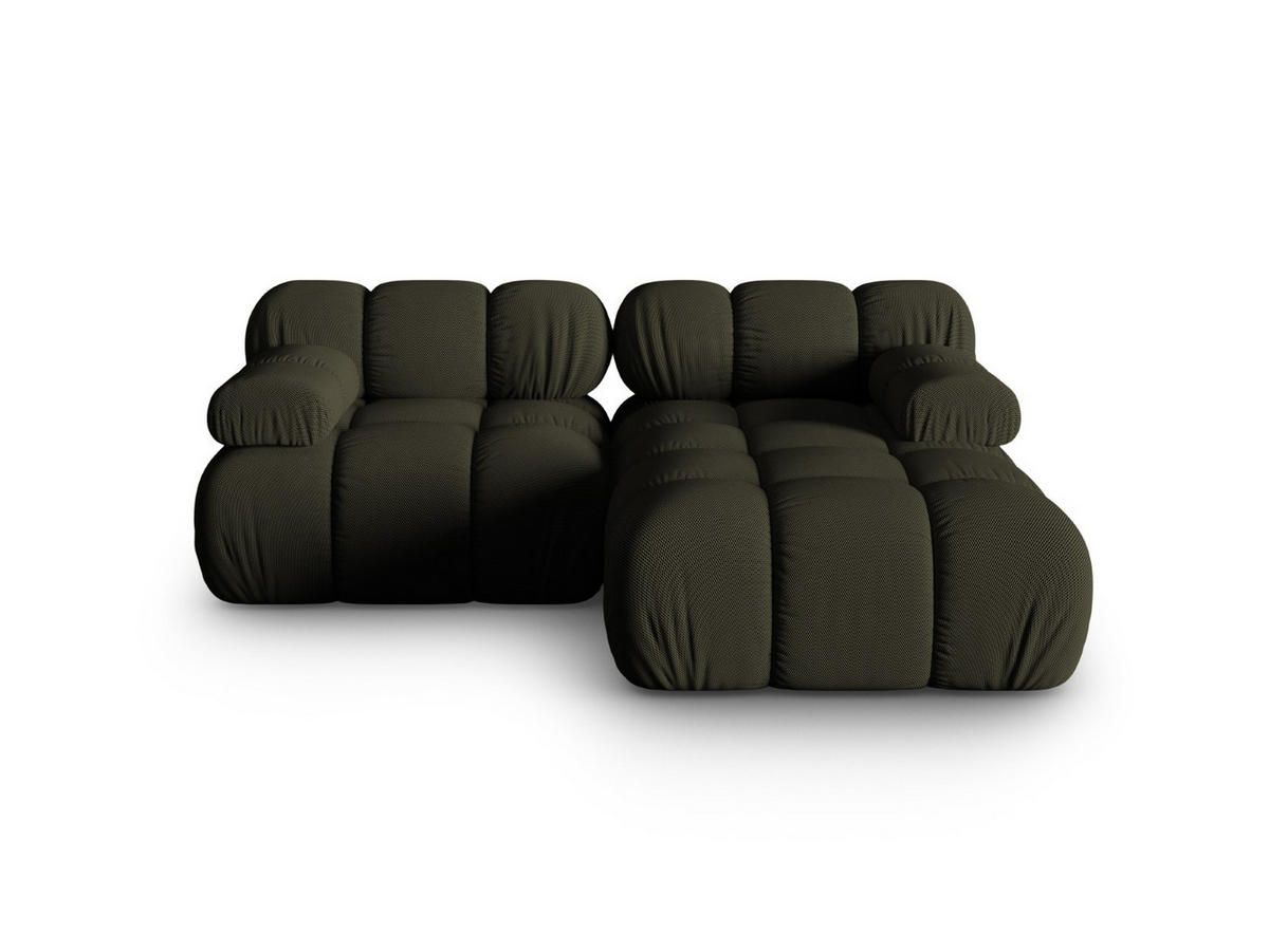 ECKSOFA modular rechts Bellis aus 3D-Stoff Amazonasgrün 3 Sitzplätze - Waldgrün, Textil (155/188cm) - Micadoni