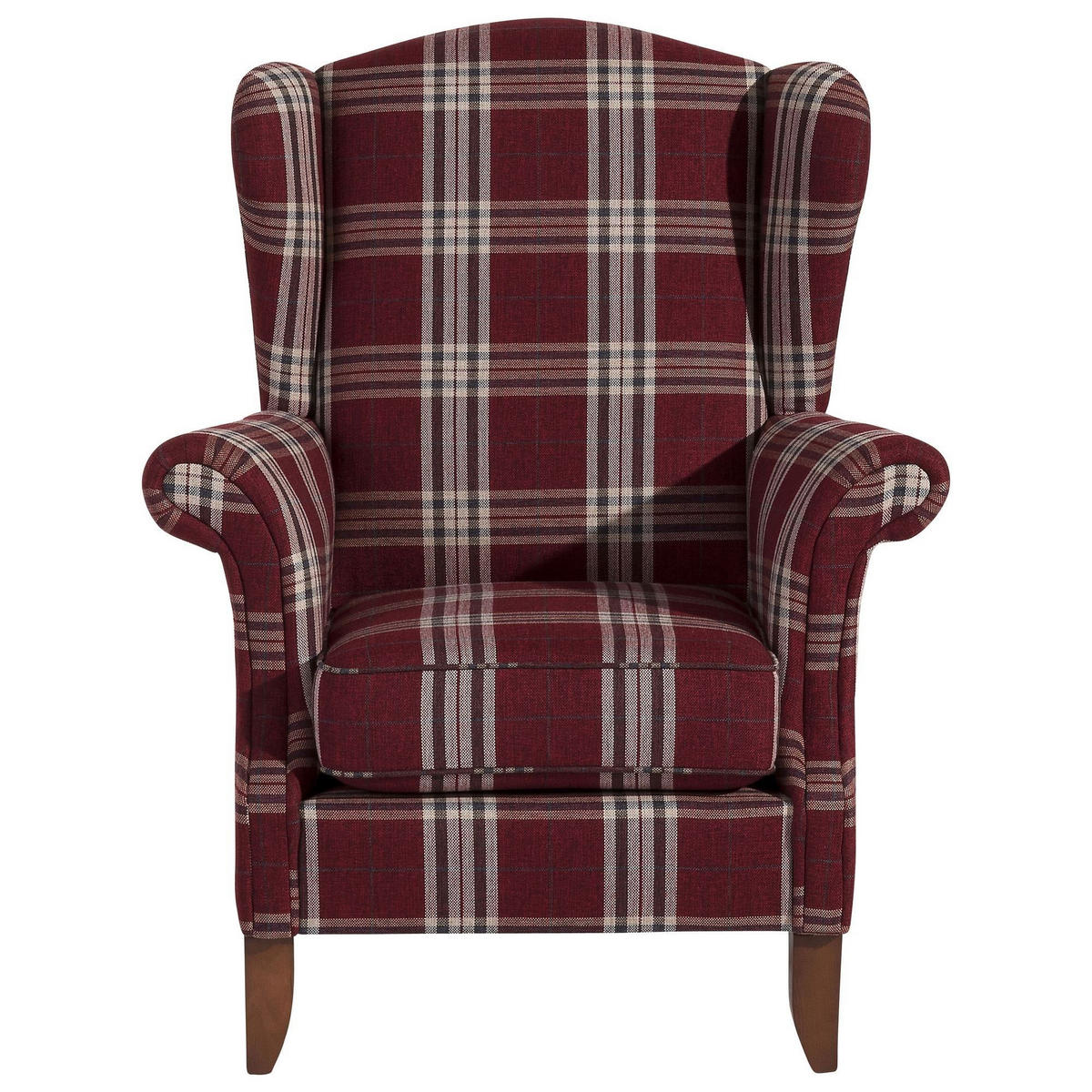 OHRENSESSEL Katria Bezug Flachgewebe Buche nussbaum / rot - Rot, Kunststoff (88/108/84cm) - 58aufmkessel