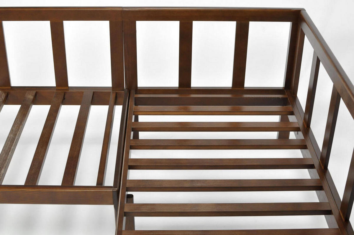 GARTENECKE Eden Graphit, mit Braun Gestell - Graphitfarben/Braun, Holzwerkstoff (202/72/209cm) - Bettso