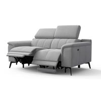 RELAXSOFA FIERO 2-Sitzer mit 2 Relaxfunktionen, silberfarben - Silberfarben/Schwarz, Holzwerkstoff/Textil (170/82/103cm) - Courtois Laville
