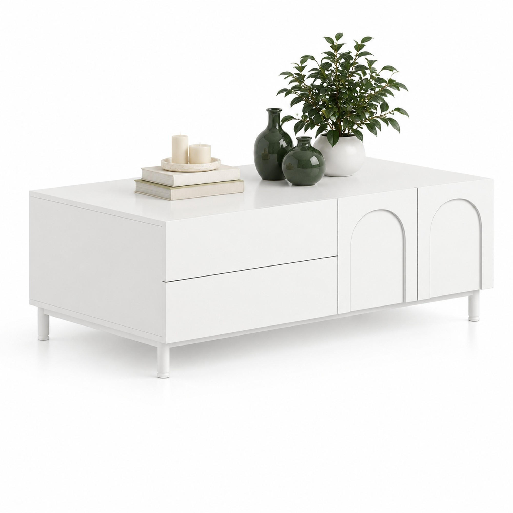 Ivmeu Couchtisch Weiß 50x39.5x100 cm