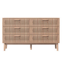 HOLZKOMMODE 6 Schubladen 100/34/73 cm,Schubladenschrank für Wohnzimmer und Schlafzimmer - Eichefarben, Holz (34/91/100cm) - PARAFTA HOME