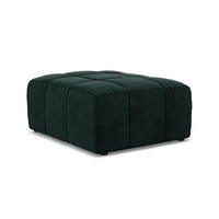 POUF Samt Stoff Grün - Salbeigrün/Schwarz, Holzwerkstoff/Kunststoff (75/41/90cm) - Makamii