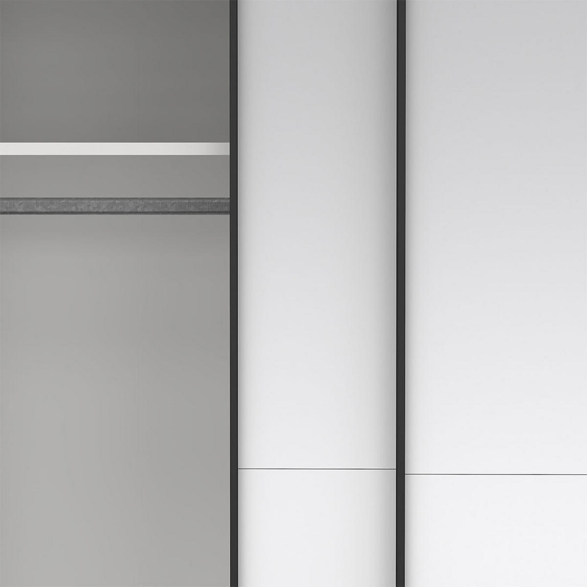 SCHIEBETÜRENSCHRANK, Como, Schwarz, Holzwerkstoff, 179 x 67 x 221 cm - Schwarz, Holzwerkstoff (179/221/67cm) - ebuy24