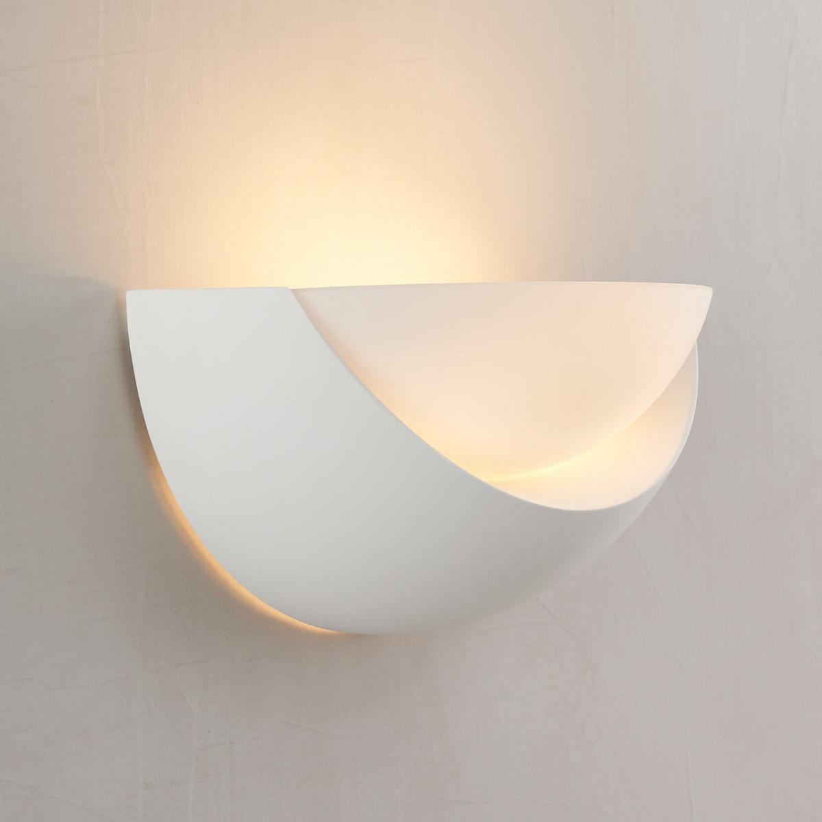 WANDLEUCHTE Gillian, Weiß, 34cm - Weiß, Glas (34/17/34cm) - KOSILUM