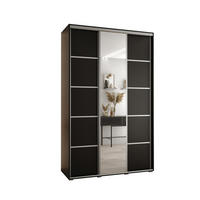 SCHWEBETÜRENSCHRANK 235,2/160/45 3-türig - Silberfarben/Schwarz, Holz/Metall (160/235/45cm) - Abiks Möbel