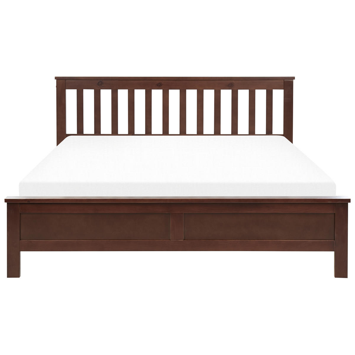 HOLZBETT 160/200cm Dunkler Holzfarbton Mayenne - Dunkelbraun, Holz (160/200cm) - Beliani