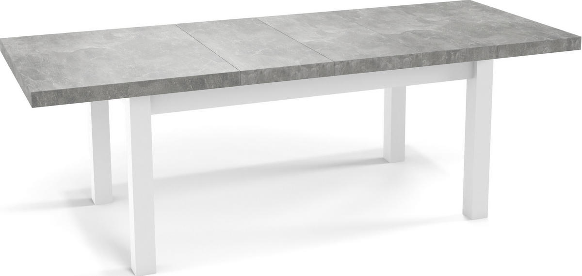 ESSTISCH Avena rechteckig ausziehbar, Grauer Beton 200/100/78 - Hellgrau/Weiß, Holz/Holzwerkstoff (200/100/78cm) - WFL GROUP