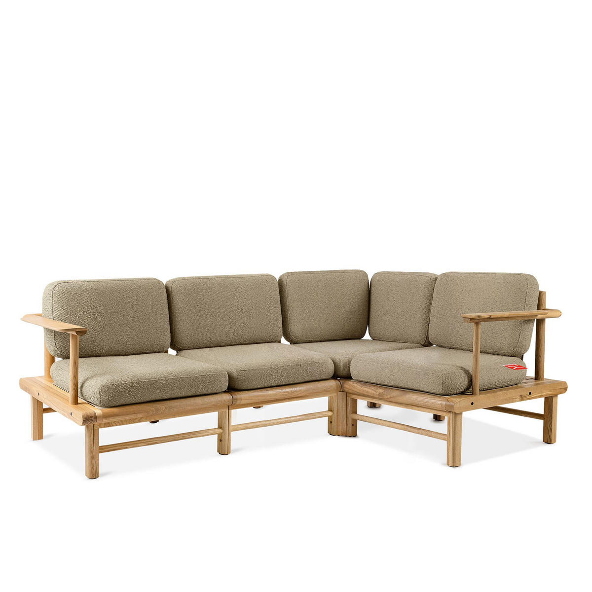 LOUNGESOFA ATREDA rechts - Beige, Holz/Textil (230/74/160cm) - KONSIMO®