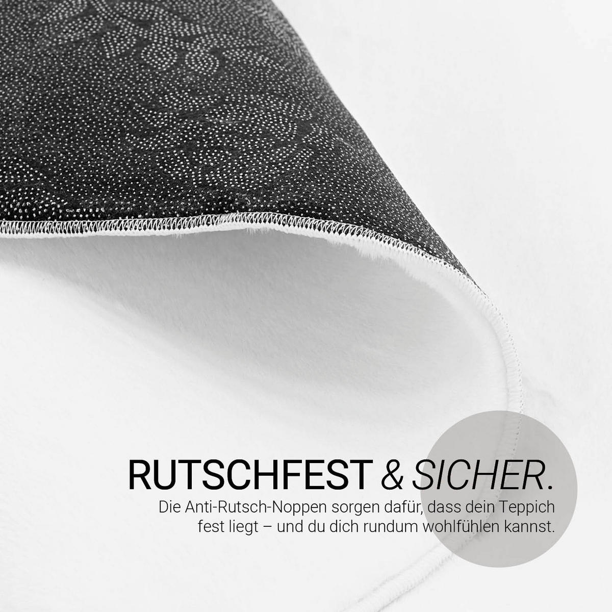 Teppich in Weiß 160/230 cm waschbar - Weiß, Textil (160/230cm) - Homestyle4u