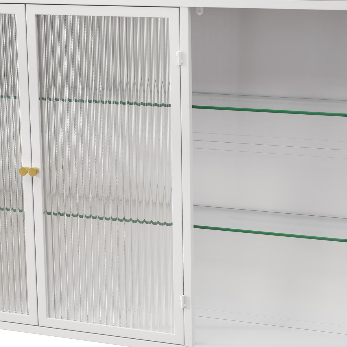 KÜCHENOBERSCHRANK mit Glasfront in Weiß, 3 Türen – wandmontiert - Weiß, Glas (90/70/19.5cm) - BEAOK