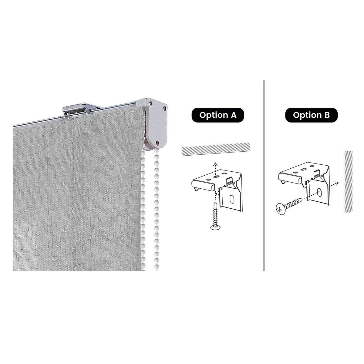 RAFFROLLOS | Grau, 105 cm x 175 cm - Grau, Kunststoff (105/175cm) - STORESDECO