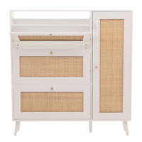 RATTAN-SCHUHKIPPER Weiß - Weiß, Holz (120/127/24cm) - MCW