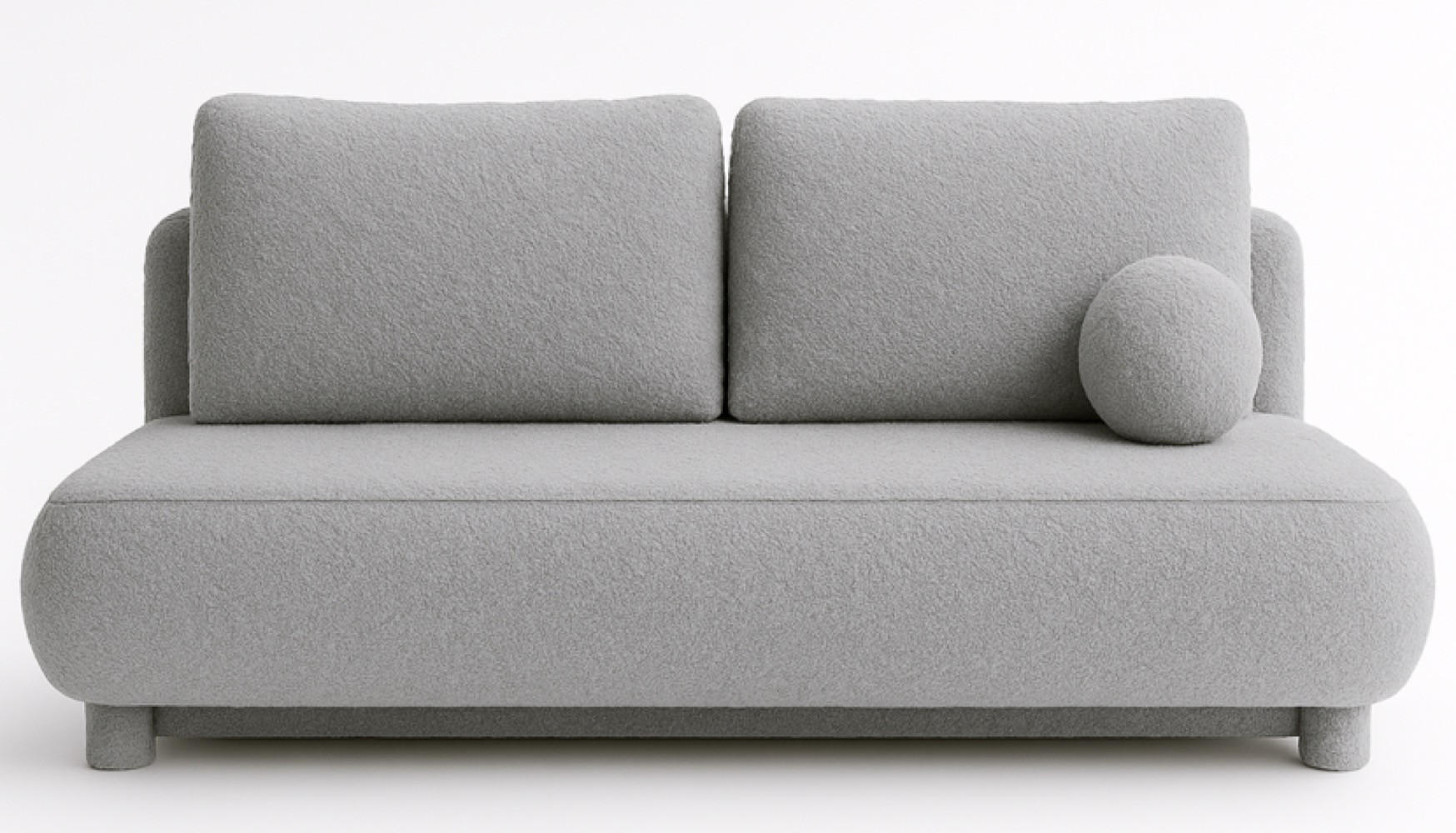 SITZSOFA Hellgrau MAJA Mit Schlaffunktion In Bouclé - Grau, Textil (209/96/96cm) - Sepro Meble