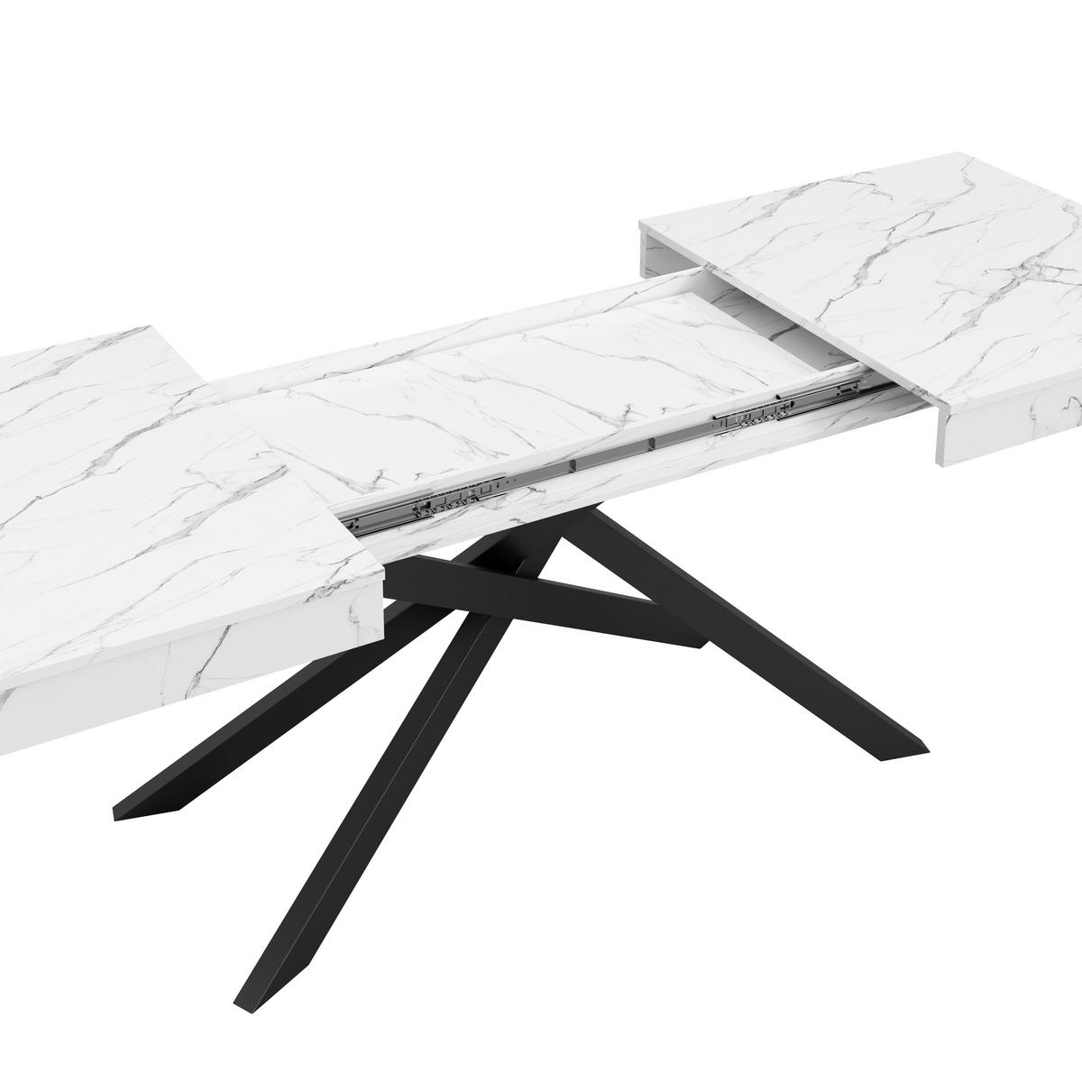 AUSZIEHTISCH Weiß 140-180/80/76 cm - Weiß, Holz (80/180/76cm) - PANGIVO