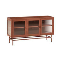 SIDEBOARD mit Glastüren Metall 115 cm Goldbraun Devon - Goldfarben/Braun, Metall (115/64/35cm) - Beliani