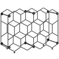 WEINREGAL Metall Schwarz - Schwarz, Metall (15.5/31/43cm) - HOMCOM