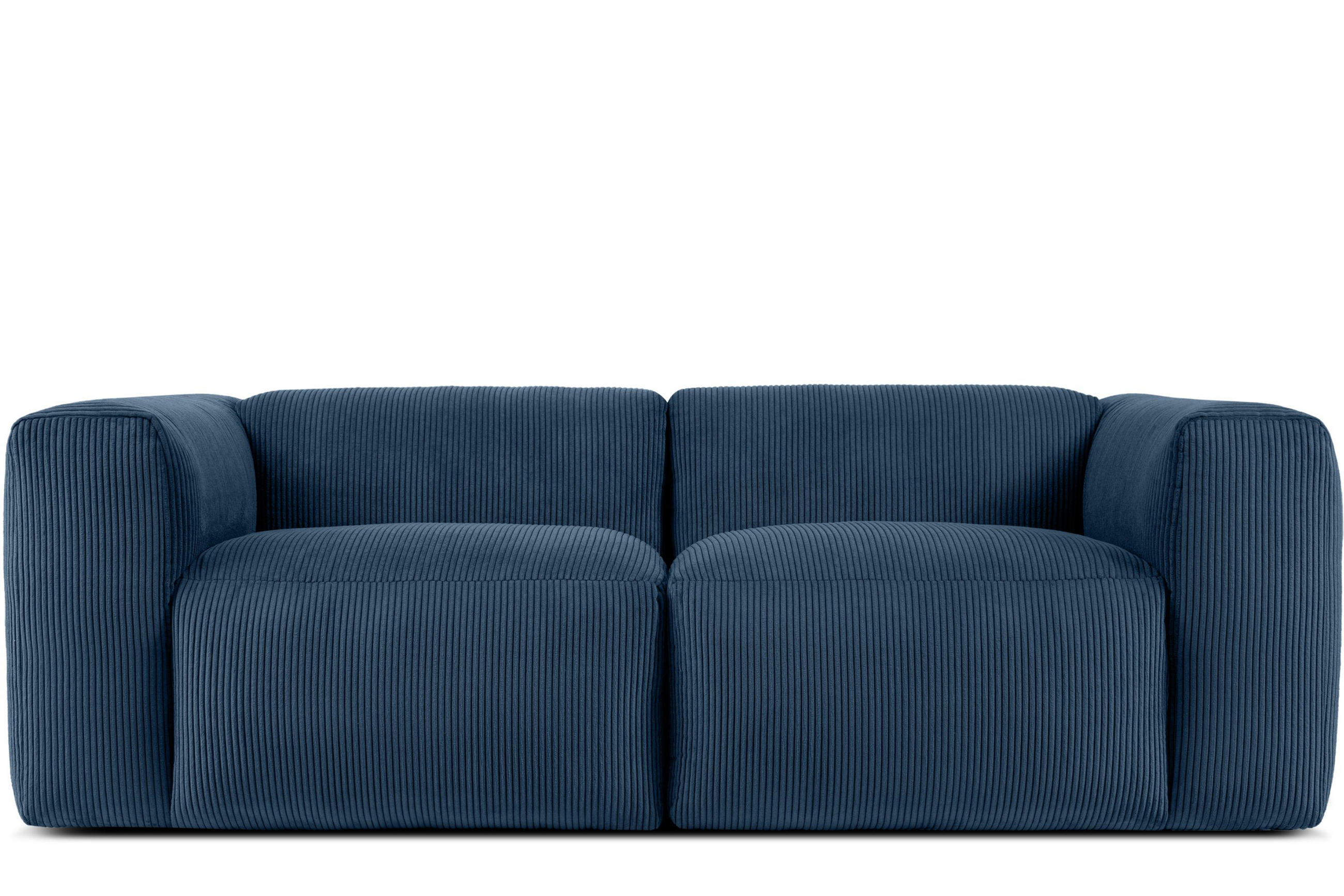 2-SITZER-MODULSOFA BUFFO mit extrem weicher und bequemer Sitzfläche, Kordstoff, marineblau - Blau/Grün, Textil (210/73/96cm) - KONSIMO®