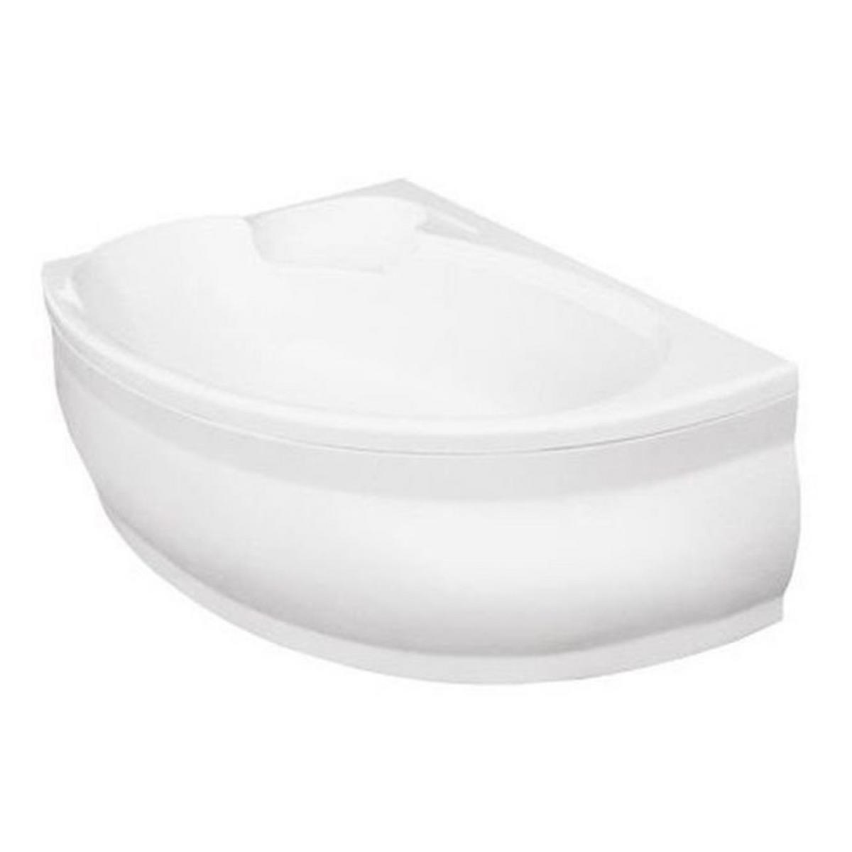 BADEWANNE Eckwanne FINEZJA 155/95 Links mit Schürze Ablauf Füße - Weiß, Kunststoff (95/55.5/155cm) - bad land