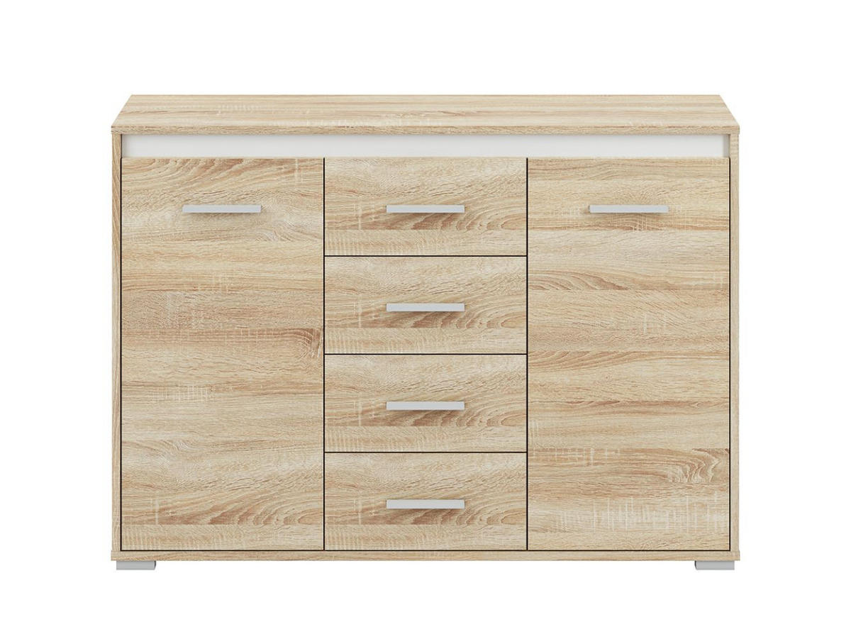 KOMMODE Avo Sonoma Eiche, Absetzung austauschbar 120 / 34 / 85cm - Braun/Sonoma Eiche, Holz/Holzwerkstoff (120/85/34cm) - Feldmann-Wohnen