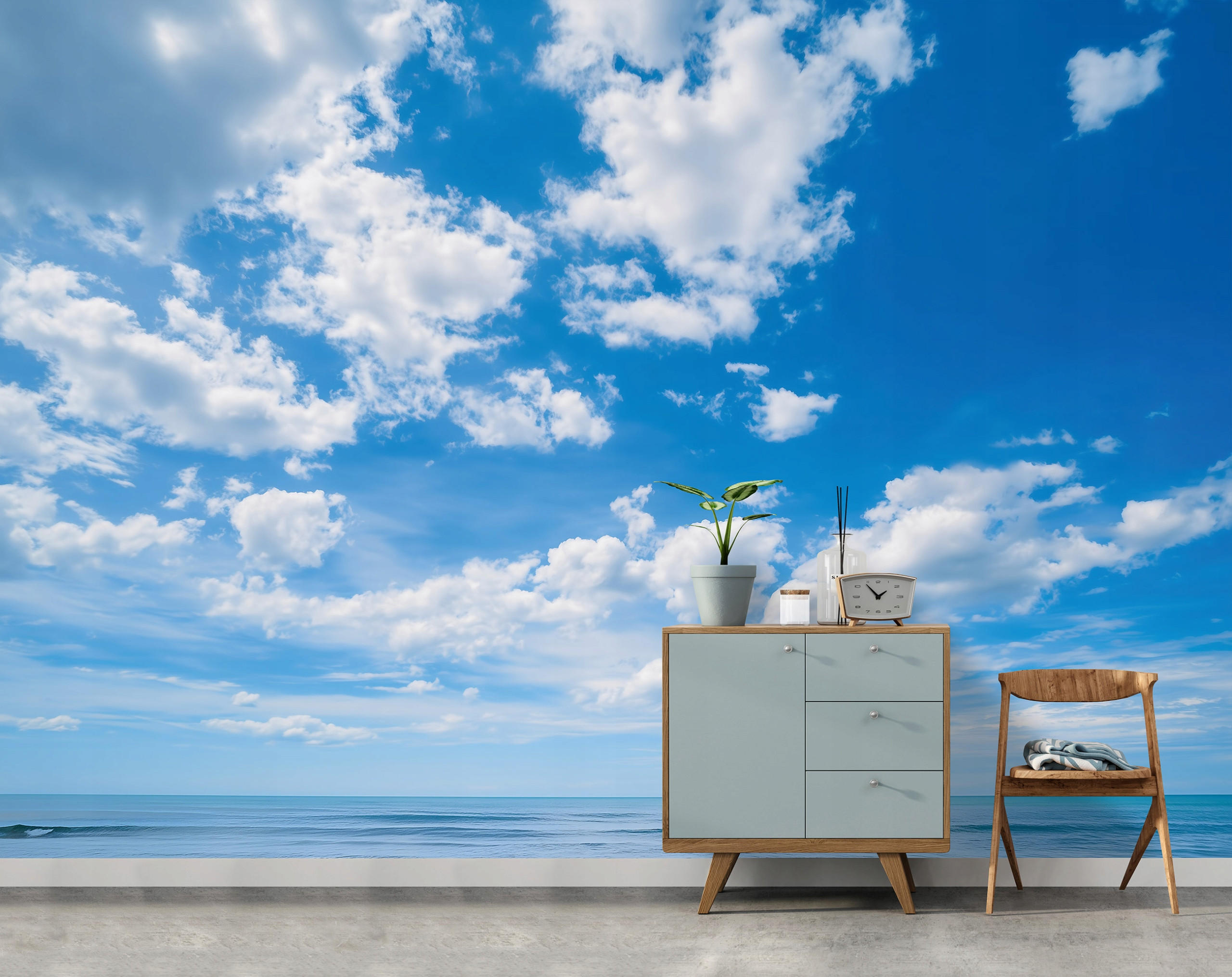 FOTOTAPETE Himmel Wolken Blau 300x210 cm - Multicolor, Papier (300/210cm) - Wallarena