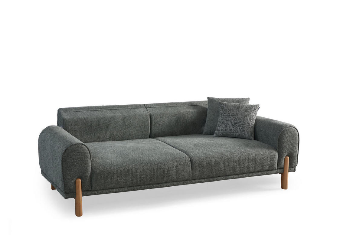 2 Sitzer SOFA Adonis Webstoff Graugrün - Salbeigrün, Holz/Textil (185/81/93cm)